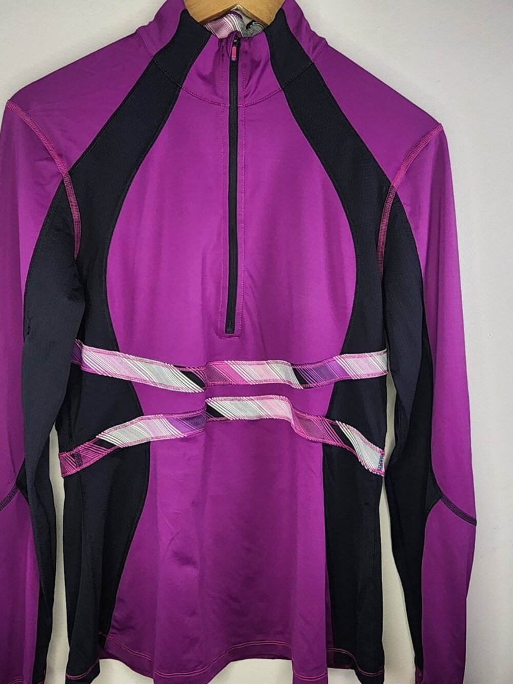 lululemon Half-Zip Running Top — Purple/Black, Size 12 | Long Sleeve Activewear